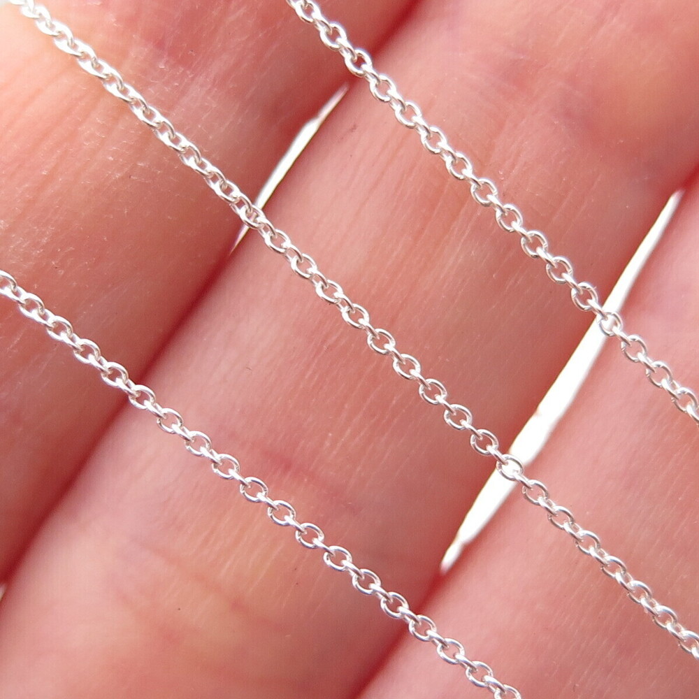 925 Sterling Silver Italy Cable Chain Necklace 16"